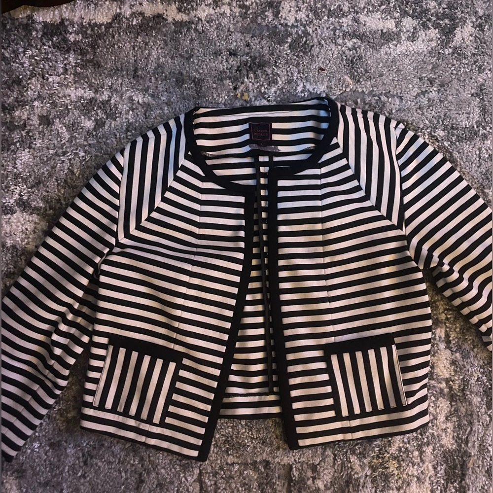 Striped Black and White Women's Jacket